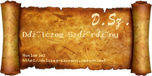 Délczeg Szörény névjegykártya